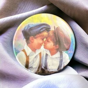 Donald Zolan Two Of A Kind Collectible Mini Plate Trinket Dish 3" Brothers 1994.